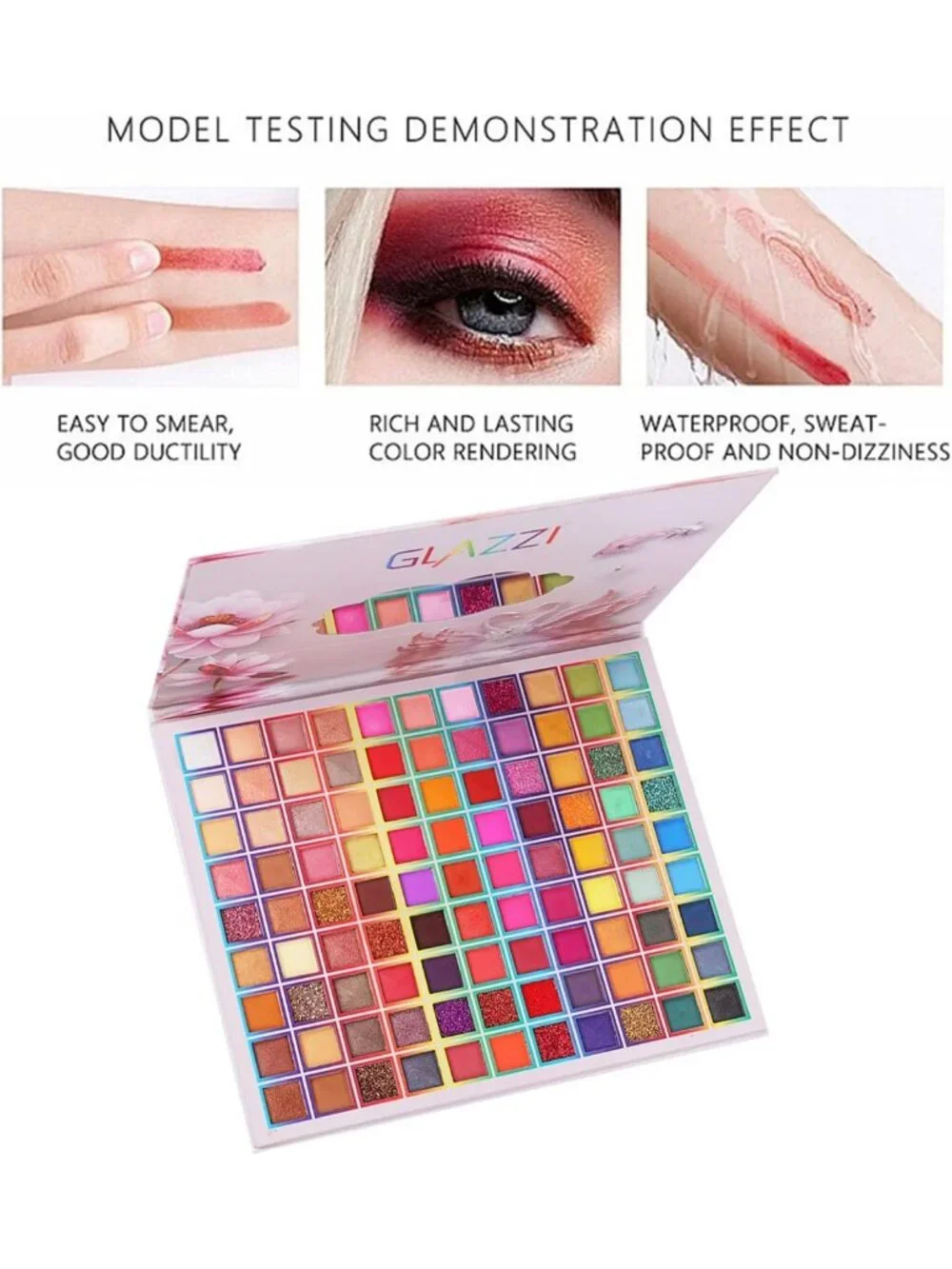 Vibrant 99 Color Eyeshadow Palette - Matte, Shimmer & Glitter Long-Lasting